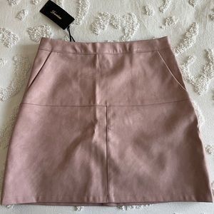 Pink Leather Skirt